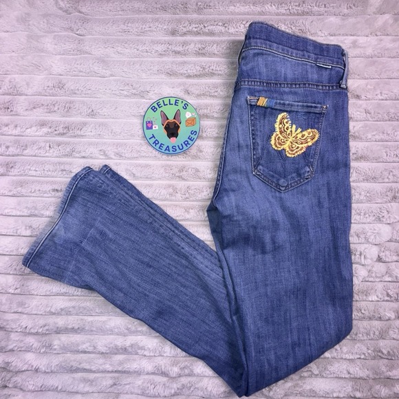 MOTHER Denim - MOTHER Jeans Women's 28 The Runaway Leaving Paradise Slim Flare Butterfly 28x32